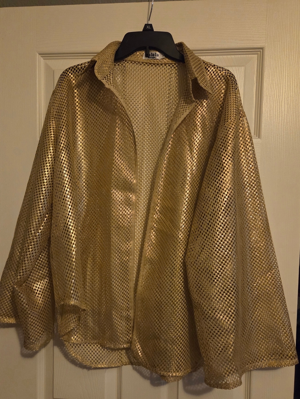 Calala Nicaragua Metallic Gold Mesh Top